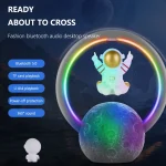 Y-598 Suspended Astronaut Bluetooth Speaker RGB Light Subwoofer Ornament,Spec:, 598A Golden, 598A Silver, 598B Golden, 598B Silver, 598A Golden+Gift Bag, 598A Silver+Gift Bag, 598B Golden+Gift Bag... - Image 3