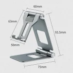 Z10A  Aluminum Alloy Double Folding Mobile Phone Holder Desktop Tablet Lazy Holder, Z10A  Silver, Z10A  Grey, Z10A  Black - Image 3