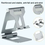 Z10A  Aluminum Alloy Double Folding Mobile Phone Holder Desktop Tablet Lazy Holder, Z10A  Silver, Z10A  Grey, Z10A  Black - Image 5
