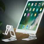 Z10A  Aluminum Alloy Double Folding Mobile Phone Holder Desktop Tablet Lazy Holder, Z10A  Silver, Z10A  Grey, Z10A  Black - Image 6