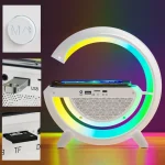 Smart Wireless Charging Ambient Light Bluetooth Speaker, DH001 (White) - Image 2