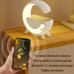 Smart Wireless Charging Ambient Light Bluetooth Speaker, DH001 (White) - Image 5