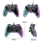 S03 Glare Transparent Wired Gamepad for Nintendo Switch/Sony PS/Computer, Black, White - Image 2