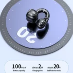 M10 IPX5 Waterproof Ear Clip Bluetooth Earphones, Style:, M10 Single White, M10 Single Pink, M10 Single Skin Color, M10 Single Green, M10 Single Black, M10 Doble White, M10 Doble Pink, M10 Doble Gr... - Image 7