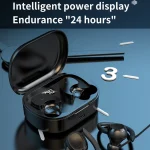 S260 Hanging Ear With Charging Bin Digital Display Stereo Bluetooth Earphones, S260 Black - Image 3