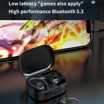 S260 Hanging Ear With Charging Bin Digital Display Stereo Bluetooth Earphones, S260 Black - Image 4