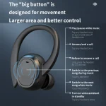 S260 Hanging Ear With Charging Bin Digital Display Stereo Bluetooth Earphones, S260 Black - Image 5