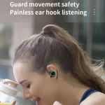 R201 With Charging Bin Hanging Ear Stereo Digital Display Bluetooth Earphones, R201 Skin Color, R201 Black, R201 White, R201 Pink - Image 8