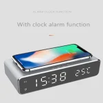W258 With Clock / Temperature Display Desktop Phone / Earphone Wireless Charging, W258 5W (Silver), W258 5W (Black) - Image 2