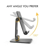 AhaStyle ST01 Double Swivel Aluminum Alloy Convenient Phone Charging Stand Base, ST01 (Black), ST01 (Silver) - Image 2