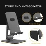 AhaStyle ST01 Double Swivel Aluminum Alloy Convenient Phone Charging Stand Base, ST01 (Black), ST01 (Silver) - Image 3