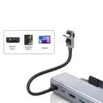 For Steam Deck HDMI+RJ45+2 USB 3.0 +USB-C/Type-C 3.0+USB-C PD 100W  6-In-1 Base Docking Station Bracket - Image 3