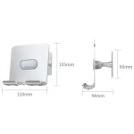 B87 Punch-free Tablet PC Aluminum Alloy Bracket Bathroom Kitchen Adhesive Wall Phone Holder, B87 (Silver Gray) - Image 3