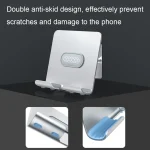 B87 Punch-free Tablet PC Aluminum Alloy Bracket Bathroom Kitchen Adhesive Wall Phone Holder, B87 (Silver Gray) - Image 5