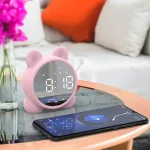 P1 Mini Card Mirror Clock Wireless Bluetooth Speaker with FM Radio - Image 2