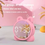 P1 Mini Card Mirror Clock Wireless Bluetooth Speaker with FM Radio - Image 5