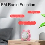 P1 Mini Card Mirror Clock Wireless Bluetooth Speaker with FM Radio - Image 10