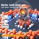 K07 Transparent Mecha Small Steel Cannon Bluetooth Speaker Sound and Light Rhythm TWS Series Wireless Audio, K07 (Orange), K07 (Black) - Image 7