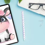 For Apple Pencil 2 AhaStyle PT65CW Silicone Pen Case Milk Cow Patterned Stylus Case - Image 8