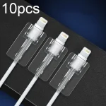 10pcs Square Transparent Data Cable Protective Sleeve Durable Break-Resistant Cable Winder