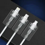 10pcs Square Transparent Data Cable Protective Sleeve Durable Break-Resistant Cable Winder - Image 2