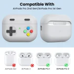 For AirPods Pro 2 AhaStyle DD04 Split Silicone Cartoon Earphone Protective Case, DD04(Blue), DD04(Green), DD04(White) - Image 5