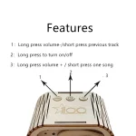 BT813X Solid Wood Ambient Light Wireless Bluetooth Speaker Home Night Light Wood Carving Pattern Audio, BT813X (Wood Color) - Image 4
