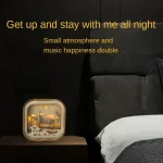 BT813X Solid Wood Ambient Light Wireless Bluetooth Speaker Home Night Light Wood Carving Pattern Audio, BT813X (Wood Color) - Image 8