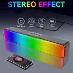 E-3562 Desktop Long Strip Multifunctional RGB Colorful Light Bluetooth Wireless Speaker, E-3562 (Black) - Image 2