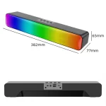 E-3562 Desktop Long Strip Multifunctional RGB Colorful Light Bluetooth Wireless Speaker, E-3562 (Black) - Image 3