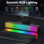 E-3562 Desktop Long Strip Multifunctional RGB Colorful Light Bluetooth Wireless Speaker, E-3562 (Black) - Image 5