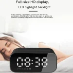 BT510 15W LED Clock Wireless Charging Bluetooth Speaker Multifunctional Smart Mirror Alarm Clock Audio, BT510 (White), BT510 (Iron Black) - Image 5