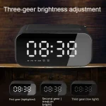BT510 15W LED Clock Wireless Charging Bluetooth Speaker Multifunctional Smart Mirror Alarm Clock Audio, BT510 (White), BT510 (Iron Black) - Image 7