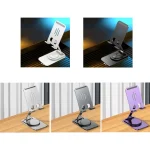 Desktop 360-degree Rotating Foldable Mobile Phone Holder, Carbon Steel White, Carbon Steel Black, Metal Silver, Metal Gray, Metal Purple - Image 2