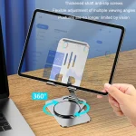 Desktop 360-degree Rotating Foldable Mobile Phone Holder, Carbon Steel White, Carbon Steel Black, Metal Silver, Metal Gray, Metal Purple - Image 11