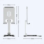 Desktop 360-degree Rotating Foldable Mobile Phone Holder, Carbon Steel White, Carbon Steel Black, Metal Silver, Metal Gray, Metal Purple - Image 3