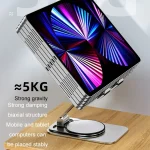 Desktop 360-degree Rotating Foldable Mobile Phone Holder, Carbon Steel White, Carbon Steel Black, Metal Silver, Metal Gray, Metal Purple - Image 4