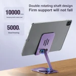 Desktop 360-degree Rotating Foldable Mobile Phone Holder, Carbon Steel White, Carbon Steel Black, Metal Silver, Metal Gray, Metal Purple - Image 5