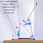 Desktop 360-degree Rotating Foldable Mobile Phone Holder, Carbon Steel White, Carbon Steel Black, Metal Silver, Metal Gray, Metal Purple - Image 7