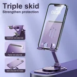 Desktop 360-degree Rotating Foldable Mobile Phone Holder, Carbon Steel White, Carbon Steel Black, Metal Silver, Metal Gray, Metal Purple - Image 10