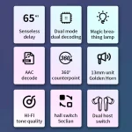 N35 TWS Colorful Light In-Ear Low Latency Wireless Bluetooth Game Earphones, Digital Display, Non-digital Display - Image 3