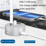 For Apple Pencil 1 3 USB Port Charging Aluminum Base, A48-2 Silver - Image 7