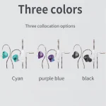 CVJ In Ear Wired Round Holes Universal Game Earphone, Green, Purple, Black - Image 2