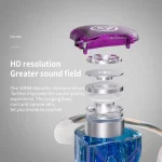 CVJ In Ear Wired Round Holes Universal Game Earphone, Green, Purple, Black - Image 3