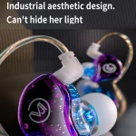 CVJ In Ear Wired Round Holes Universal Game Earphone, Green, Purple, Black - Image 9