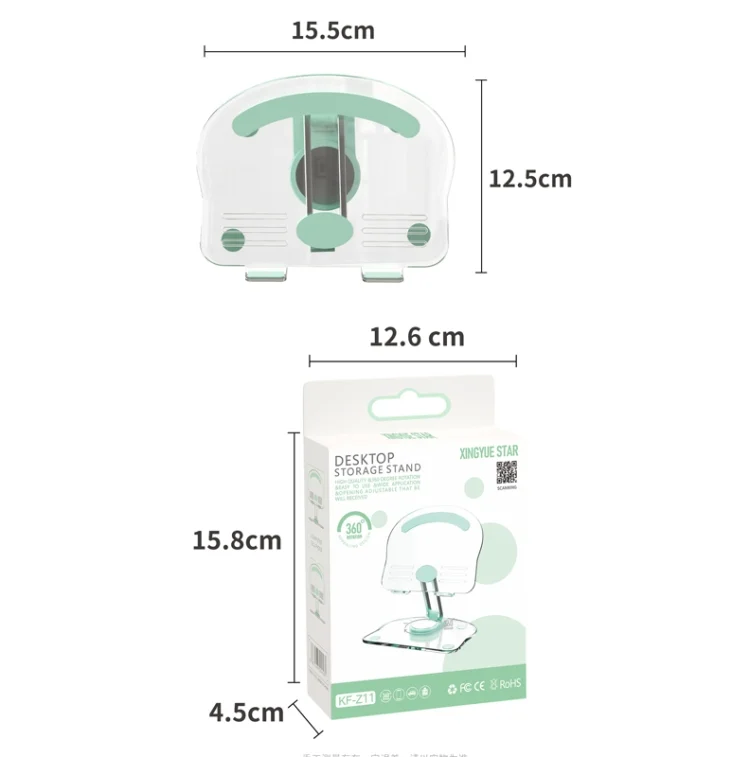 TBD06038466_B2.webp KF-Z11 Acrylic Tablet PC Mobile Phone Bracket Desktop Rotating Foldable Lazy Non-slip Phone Support Frame, KF-Z11 (Black), KF-Z11 (White), KF-Z11 (Pink), KF-Z11 (Green) - Image 3