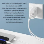 Original Xiaomi 35W USB-C+USB-A Fast Charge Portable Dual Port Charger(1C+1A), US Plug, 35W - Image 5