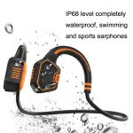 In-ear Waterproof Bone Conduction Earphone Magnetic Charging Swimming Sports Bluetooth Earphone, AS9 Grey, AS9 Orange, AS9 Blue - Image 3