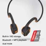 In-ear Waterproof Bone Conduction Earphone Magnetic Charging Swimming Sports Bluetooth Earphone, AS9 Grey, AS9 Orange, AS9 Blue - Image 7