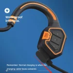 In-ear Waterproof Bone Conduction Earphone Magnetic Charging Swimming Sports Bluetooth Earphone, AS9 Grey, AS9 Orange, AS9 Blue - Image 8